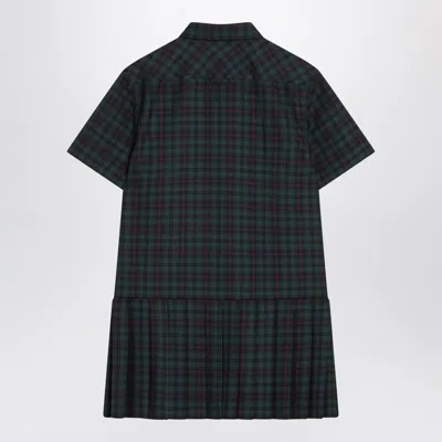 Miu Miu Embroidered Wool Mini Dress In Green
