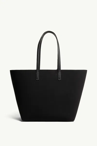 Moncler Mini Leather Tote Bag With Key Chain In Black