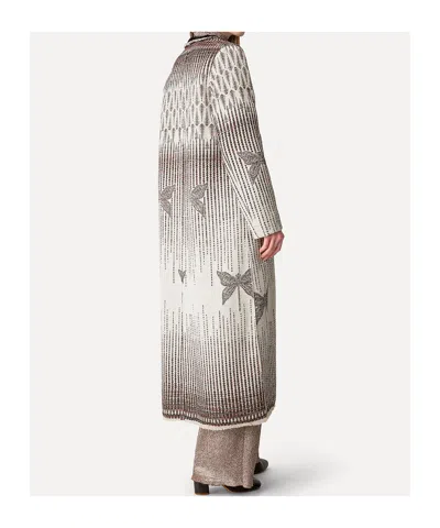 Forte Forte Textured Longline Coat Featuring Side Slits In Gray