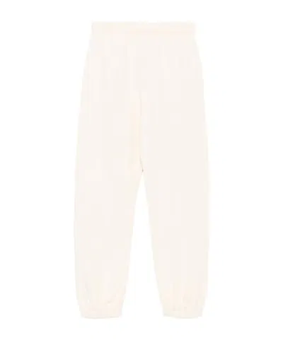 Pinko Straight Trousers With Elastic Waistband And Cuffs In White