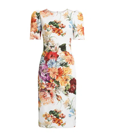 Dolce & Gabbana Bouquet-print Dress In Cretonne In Multi