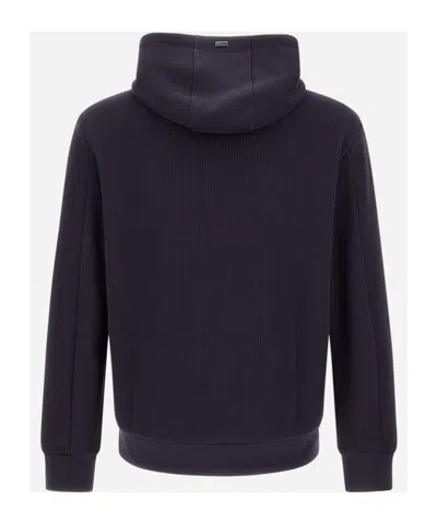 Herno Contrast-panel Piqué Jacket In Black