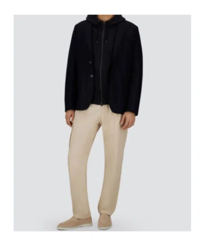 Herno Contrast-panel Piqué Jacket In Black