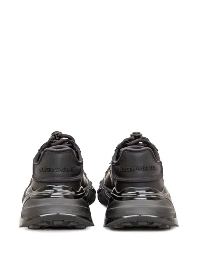 Dolce & Gabbana Black Logo Patch Sneakers In Black