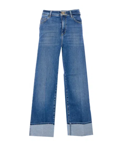 Liu •jo Denim Trousers With Belt Loops In Blue