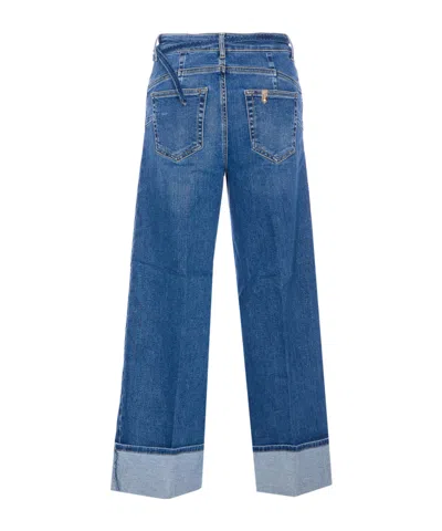 Liu •jo Denim Trousers With Belt Loops In Blue