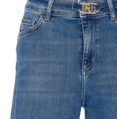 Liu •jo Denim Trousers With Belt Loops In Blue