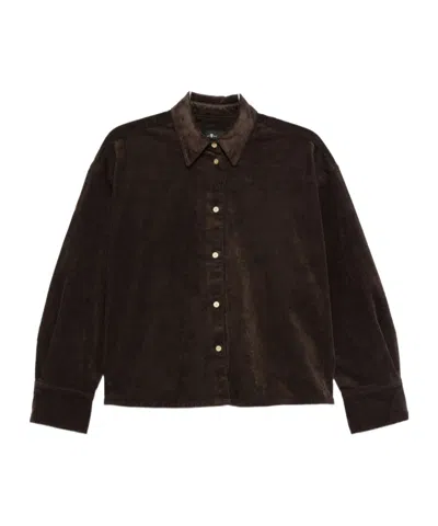 7 For All Mankind Corduroy Button-up Shirt In Brown