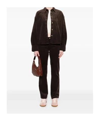 7 For All Mankind Corduroy Button-up Shirt In Brown