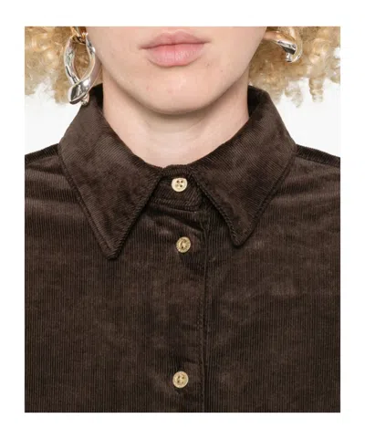 7 For All Mankind Corduroy Button-up Shirt In Brown