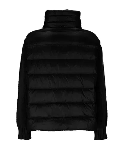 Herno Quilted Bomber Jacket Drawstring Detail In Black