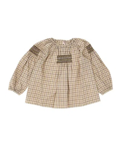 Bonpoint Long Sleeve Shirt In Brown