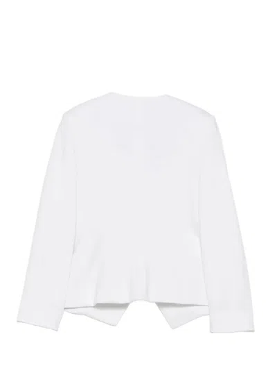Balmain Gold-button Double-breasted Jacket In White
