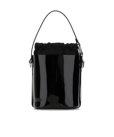 Vivienne Westwood Black Leather Daisy Bucket Bag In Black
