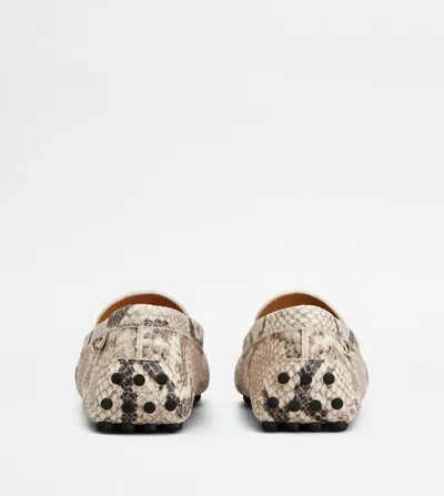 Tod's Snake-effect Leather Driving Loafers In Animal Print