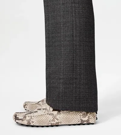 Tod's Snake-effect Leather Driving Loafers In Animal Print