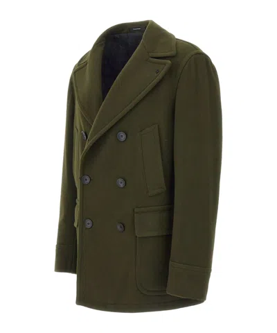 Tagliatore Double-breasted Coat In Green
