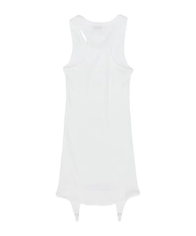 Jean Paul Gaultier Ribbed Mini Dress In White
