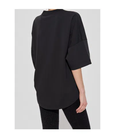 Palm Angels Crew Neck Short Sleeves Top In Black