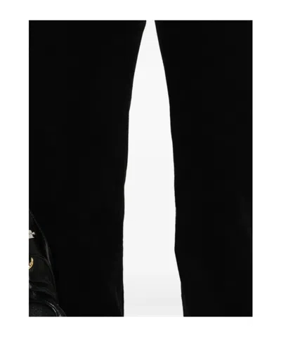 7 For All Mankind Embellished Straight Trousers In Black