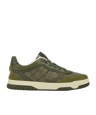 Gucci Re-web Gg Canvas Sneakers In Green