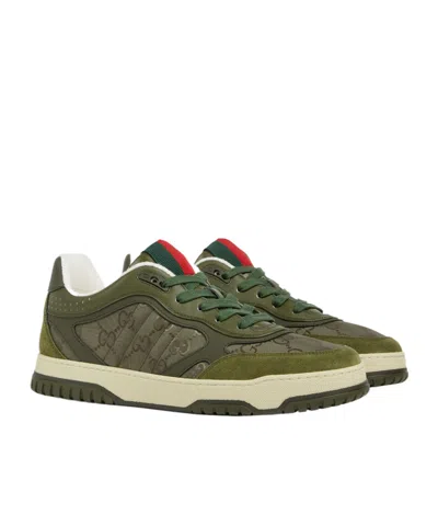 Gucci Re-web Gg Canvas Sneakers In Green