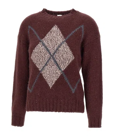 Eleventy Sequin-embellished Sweater In Brown