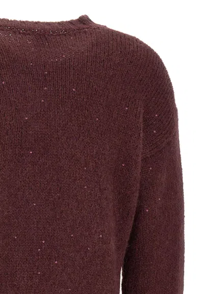 Eleventy Sequin-embellished Sweater In Brown