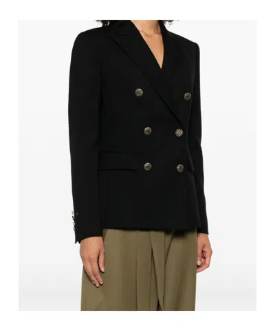 Dondup Black Doule-breasted Blazer In Black
