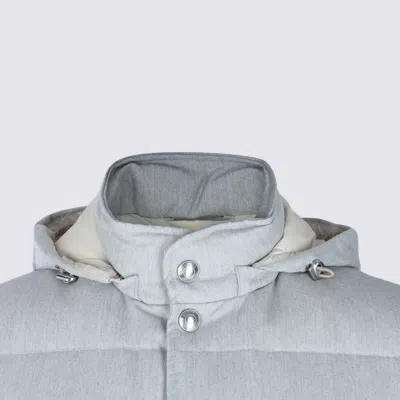 Eleventy Hooded Padded Sleeveless Jackets With Side Pockets In Blue