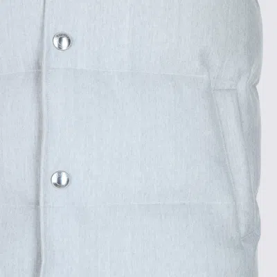 Eleventy Hooded Padded Sleeveless Jackets With Side Pockets In Blue