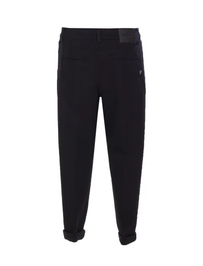 Dondup Koons Loose-fitting Velvet Trousers In Black