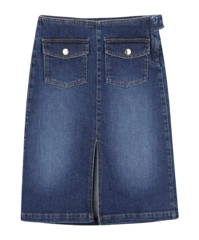 Chloé Denim Midi Skirt In Blue