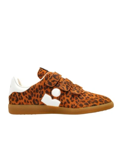 Isabel Marant Printed Suede Sneakers In Brown