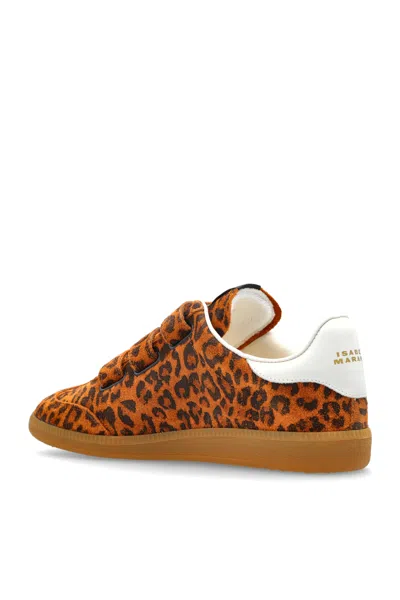 Isabel Marant Printed Suede Sneakers In Brown