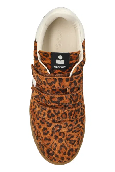 Isabel Marant Printed Suede Sneakers In Brown