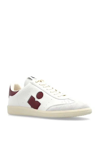 Isabel Marant Bryce Leather Sneakers With Suede Inserts In Neutral
