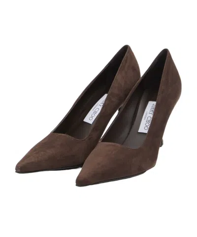 Jimmy Choo Ixia Pointed Toe Suede Pumps In Black