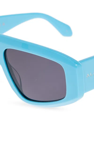 Alaïa Aa0092s Oversized Rectangular Sunglasses In Turquoise Blue In Blue