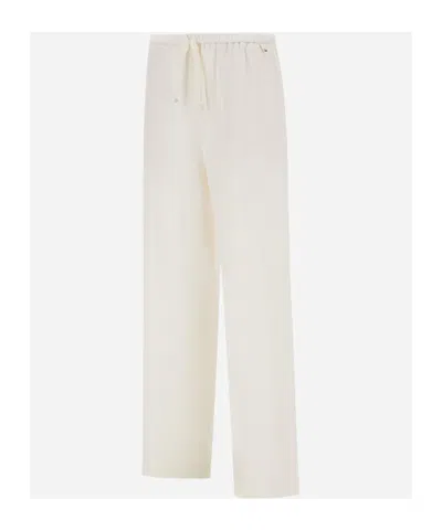 Herno Resort Trousers In Cotton Feel With Drawstring In Brown