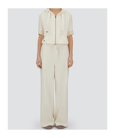 Herno Resort Trousers In Cotton Feel With Drawstring In Brown