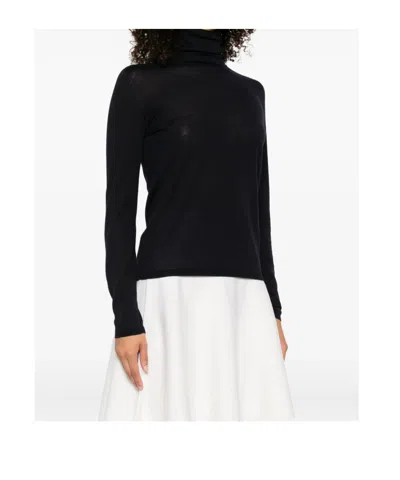 Max Mara Saluto Virgin Wool Turtleneck Sweater In Black