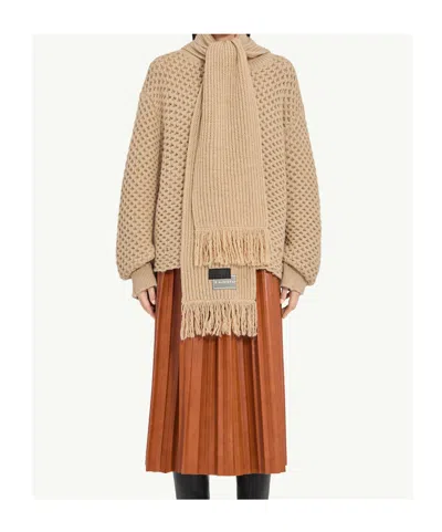 Mm6 Maison Margiela Scarf Knit In Brown
