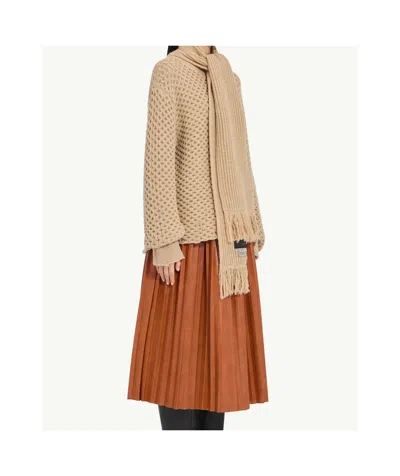 Mm6 Maison Margiela Scarf Knit In Brown