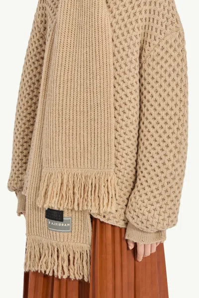 Mm6 Maison Margiela Scarf Knit In Brown