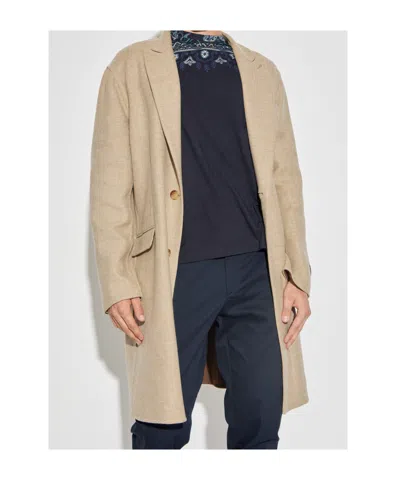 Etro Three-button Wool Coat In Neutral