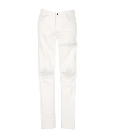 Amiri Denim Trousers With Belt Loops In White