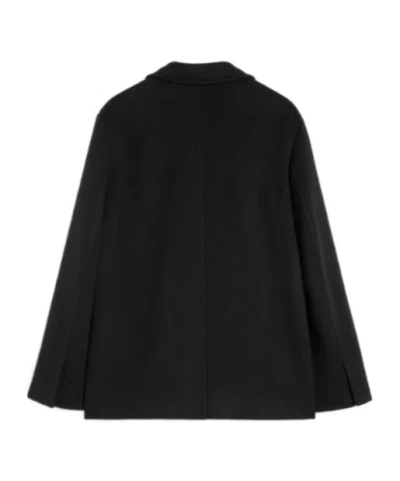 Jil Sander Concealed Fastened Coat In Black
