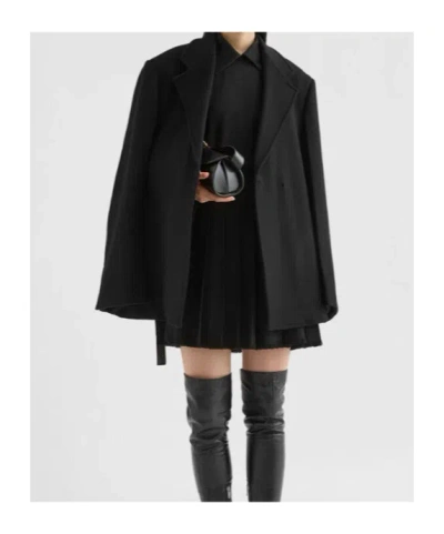 Jil Sander Concealed Fastened Coat In Black