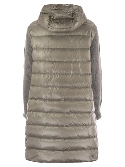 Herno Women Resort Down Jacket In Ultralight Nylon And Mesh In Gray